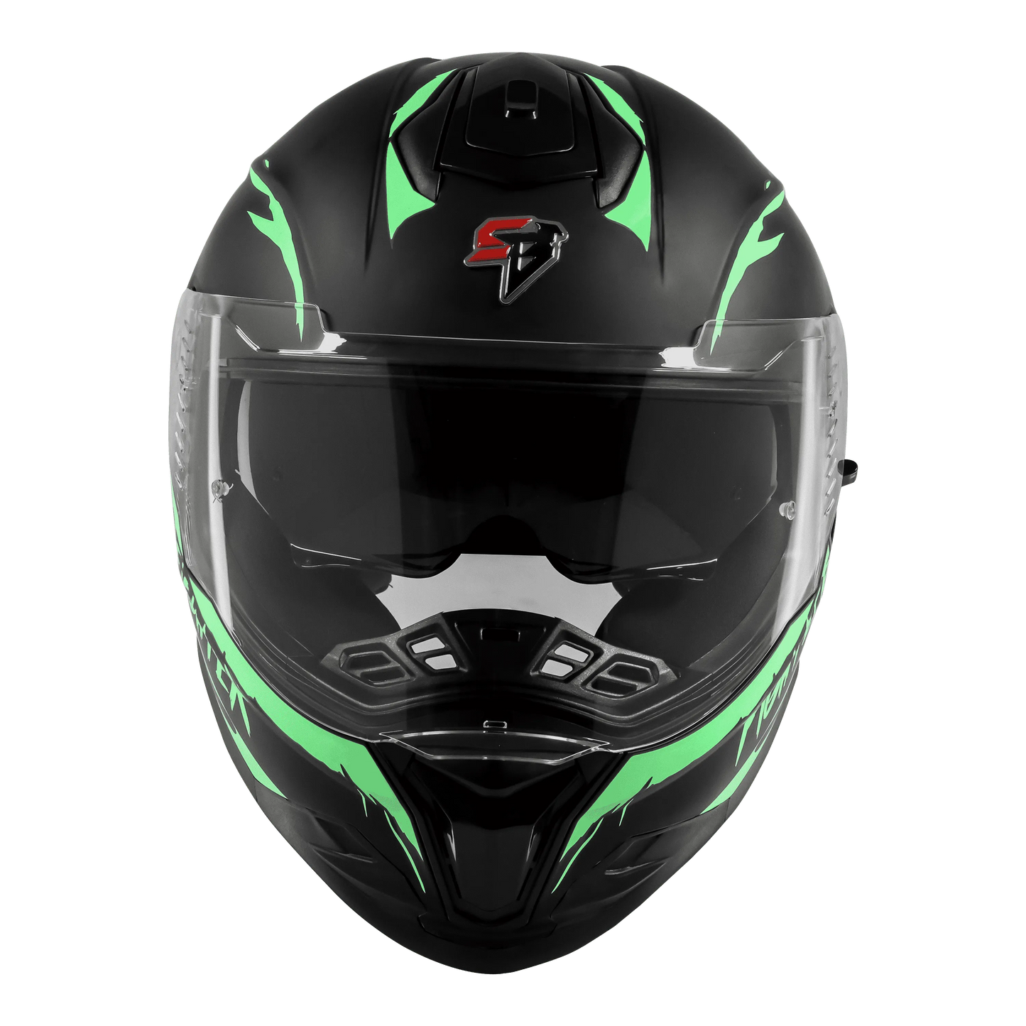 STEELBIRD Sbh 57 Fighter F2 Black Green Full Face Helmet