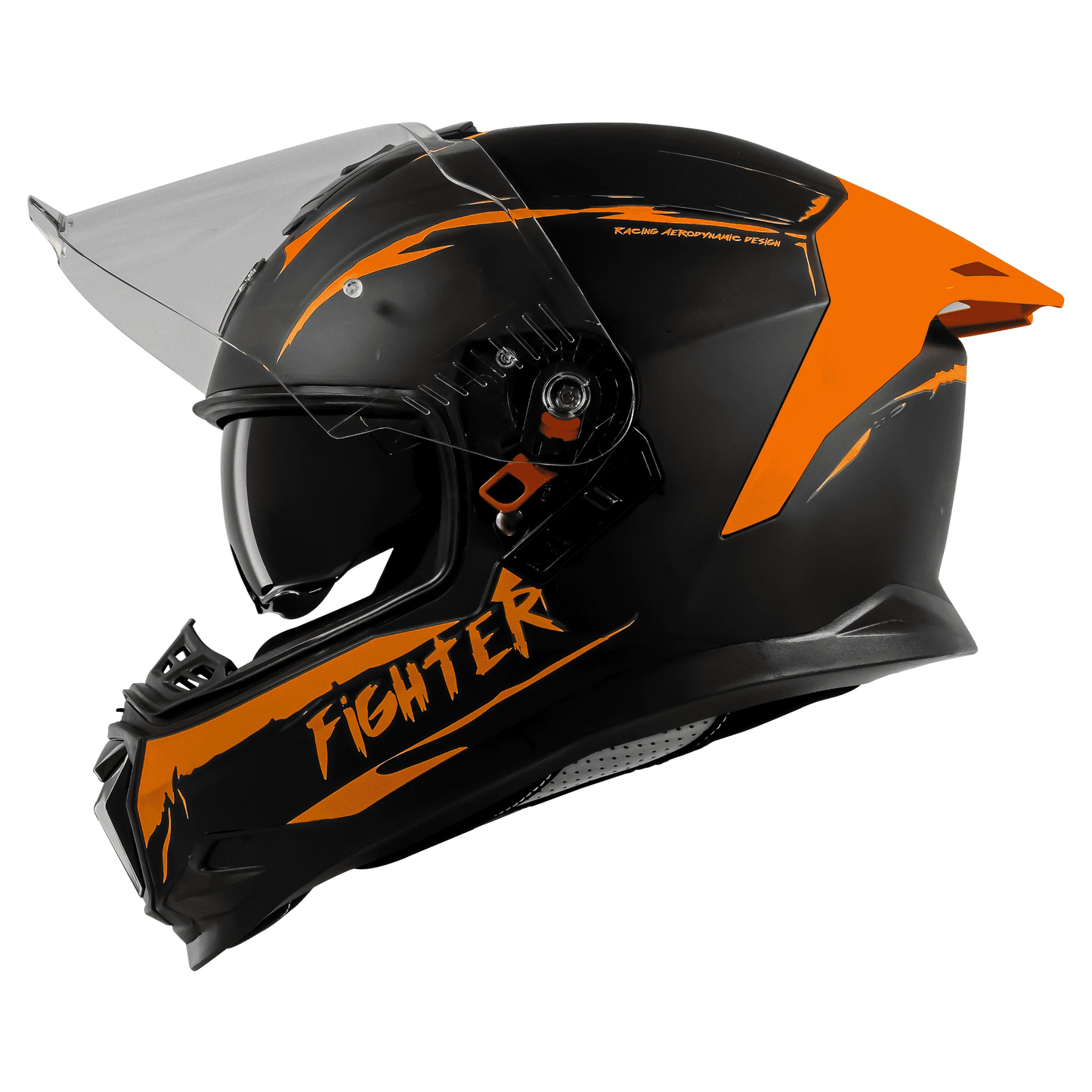 STEELBIRD Sbh 57 Fighter F2 Black Orange Full Face Helmet