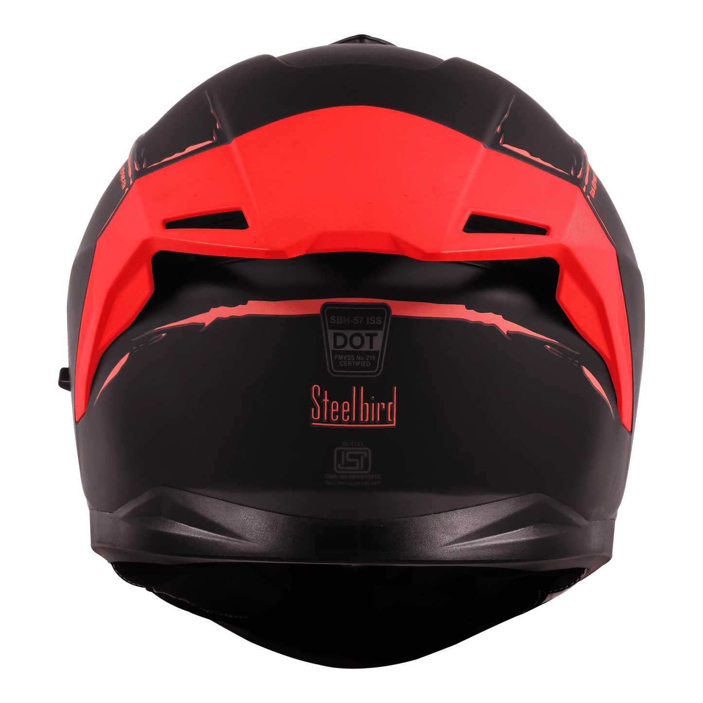 STEELBIRD Sbh 57 Fighter F2 Black Red Full Face Helmet