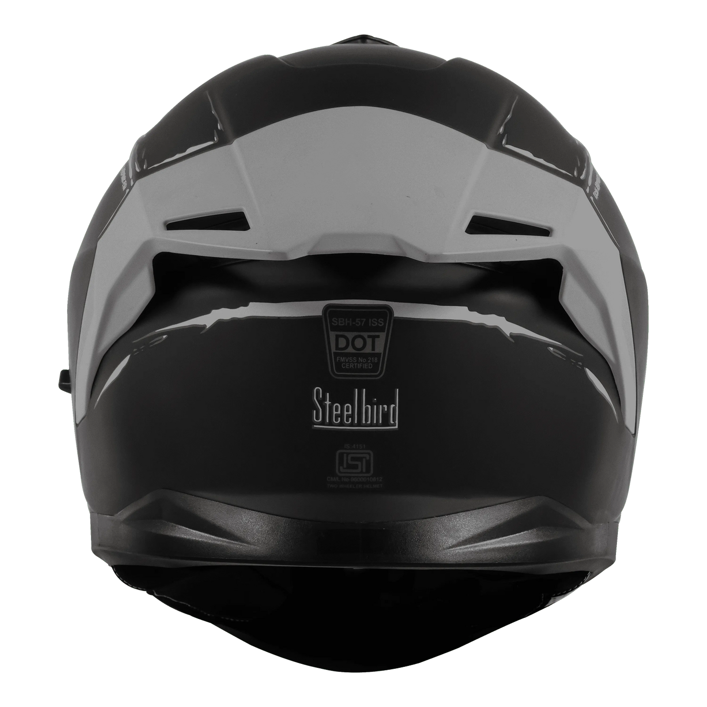 STEELBIRD Sbh 57 Fighter F2 Black Silver Full Face Helmet