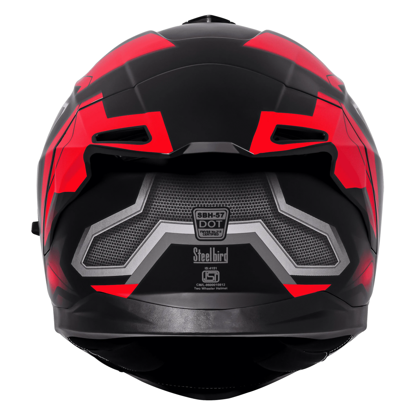 STEELBIRD Sbh 57 Fighter F3 Black Red Full Face Helmet