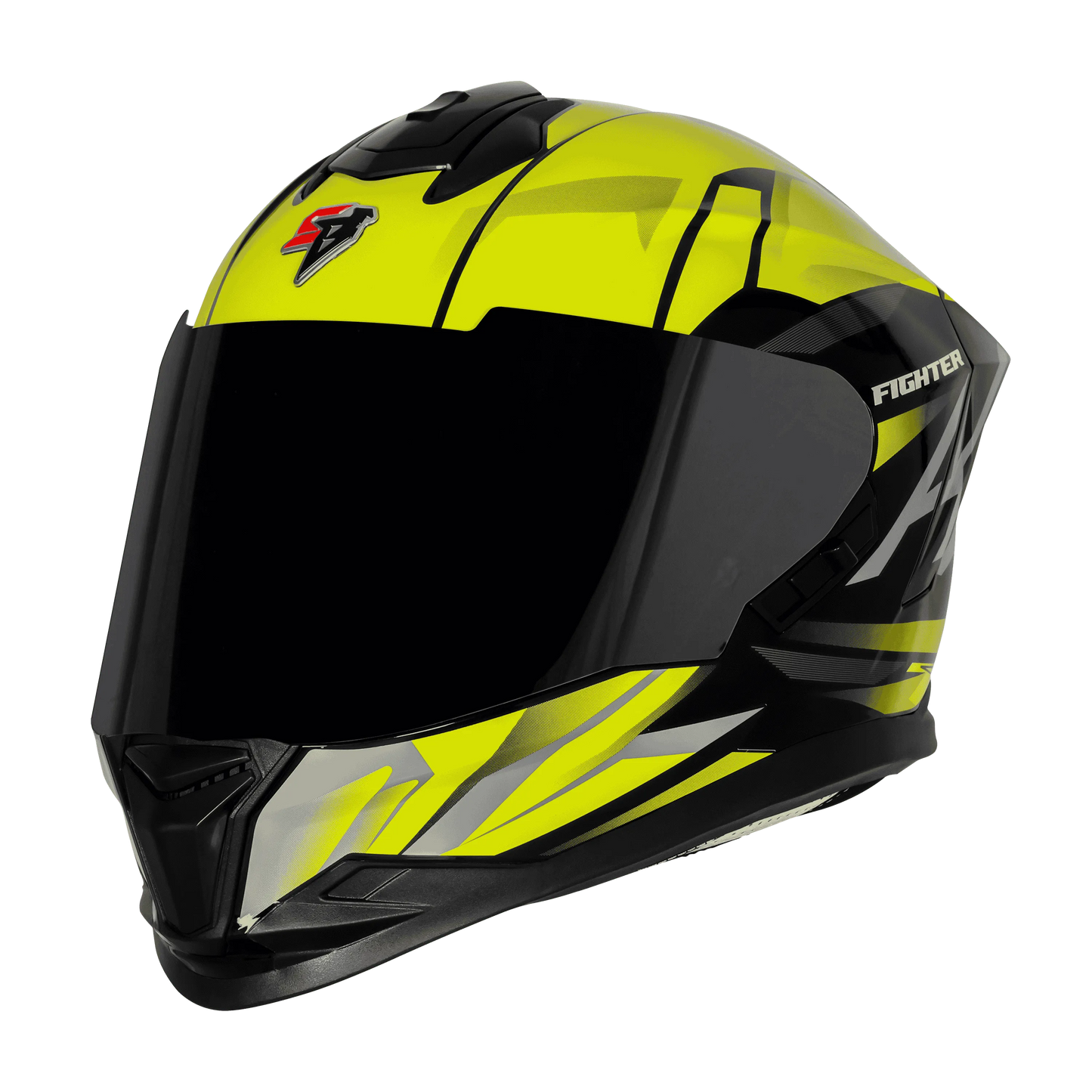 STEELBIRD Sbh 57 Fighter F4 Black Fl Yellow Full Face Helmet