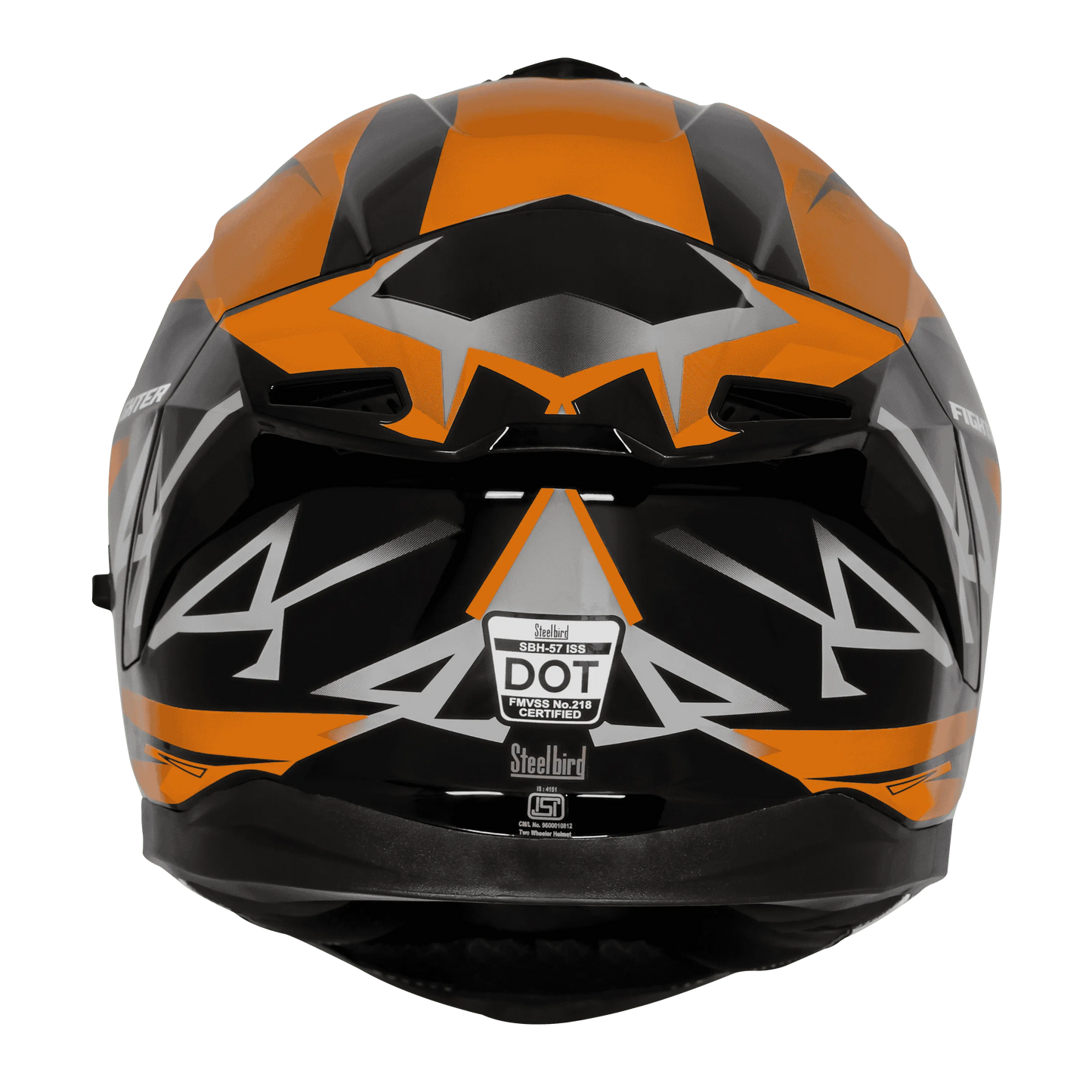 STEELBIRD Sbh 57 Fighter F4 Black Orange Full Face Helmet