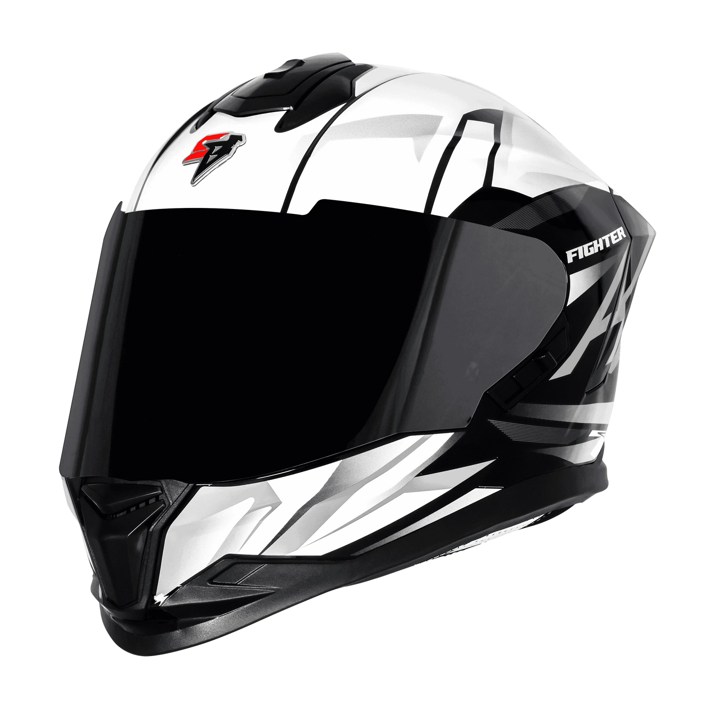STEELBIRD Sbh 57 Fighter F4 Black White Full Face Helmet