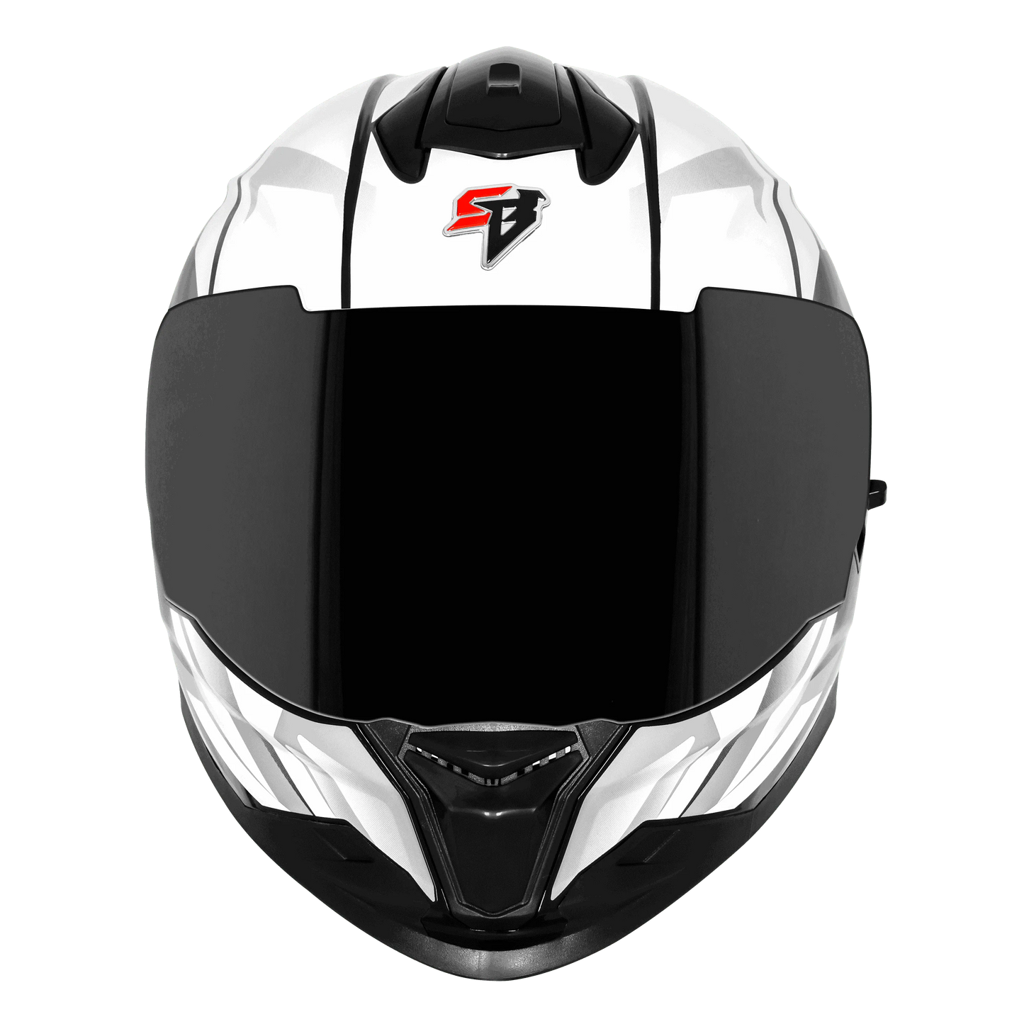 STEELBIRD Sbh 57 Fighter F4 Black White Full Face Helmet