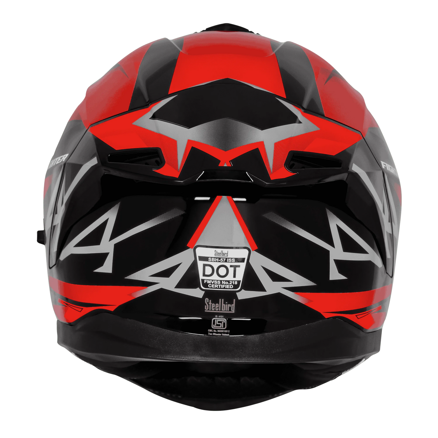 STEELBIRD Sbh 57 Fighter F4 Black Red Full Face Helmet
