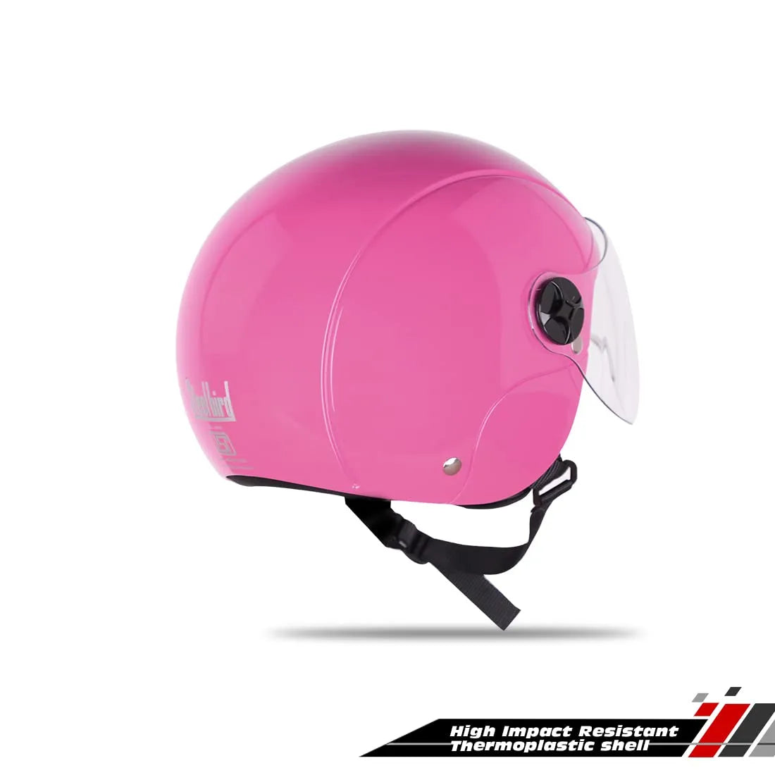 STEELBIRD Sbh16 Rex Glossy Pink Half Face Helmet