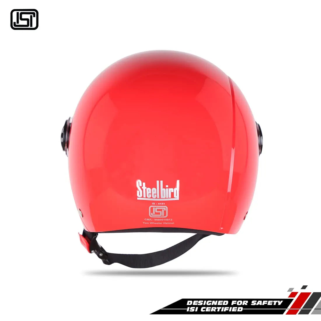STEELBIRD Sbh16 Rex Glossy Red Half Face Helmet