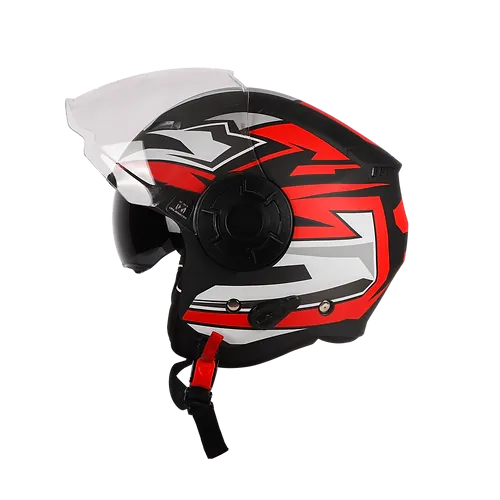 STEELBIRD Sbh 31 Strike Black Red Full Face Helmet