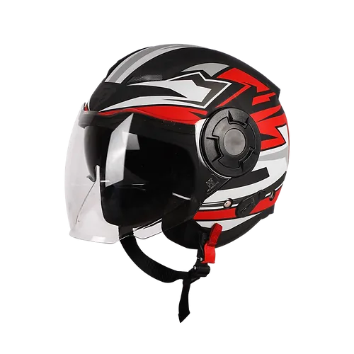 STEELBIRD Sbh 31 Strike Black Red Full Face Helmet