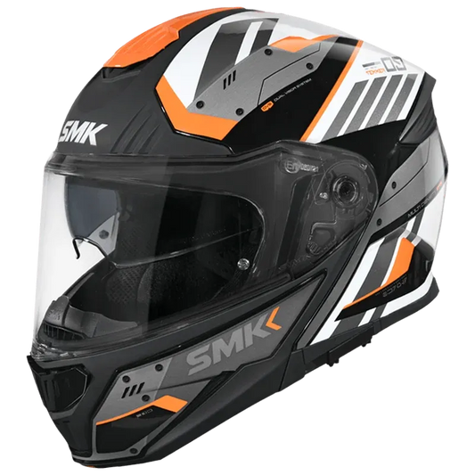SMK Gullwing Tekkar Gl217 Black White Orange Full Face Helmet