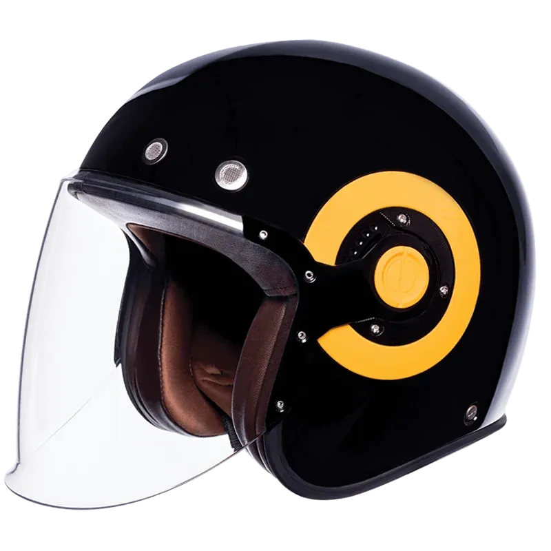 SMK Retro Jet Black Gl240 Half Face Helmet