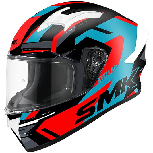 SMK Stellar Gl 253 Black Blue Red Full Face Helmet