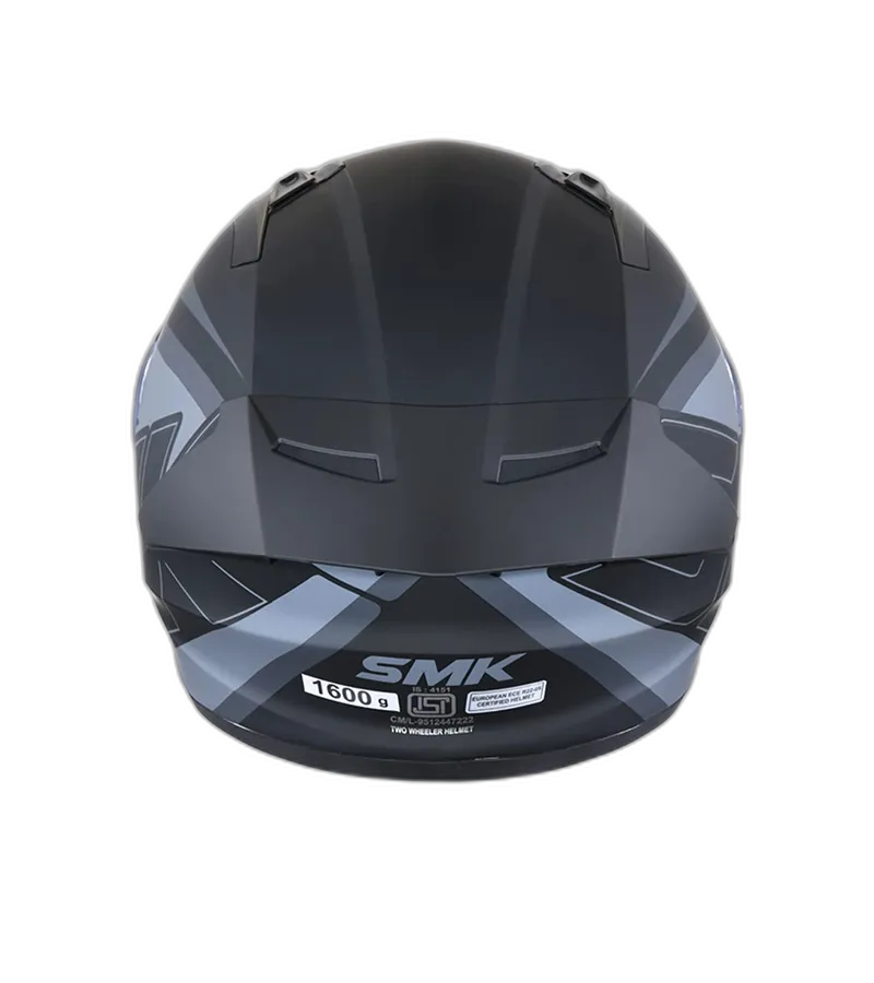 STUDDS Smk Stellar Sports Stage Ma262 Matt Black Grey Full Face Helmet