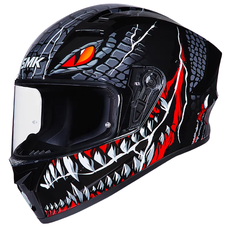 SMK Stellar Taotei Black Grey Redgl Full Face Helmet
