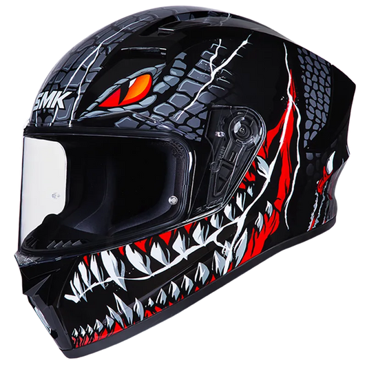 SMK Stellar Taotei Black Grey Redgl Full Face Helmet