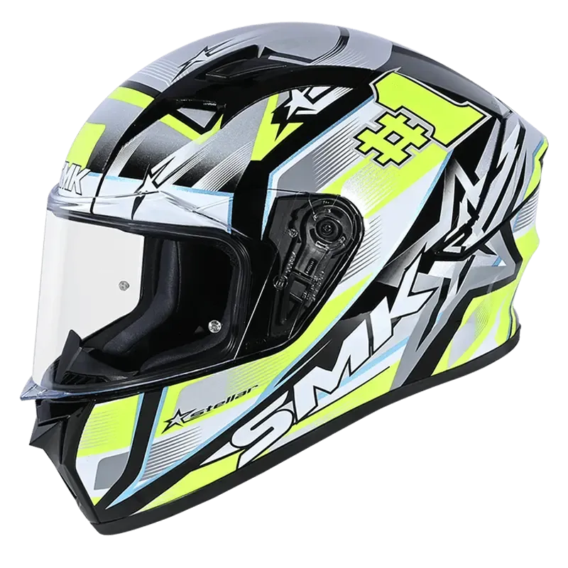 SMK Stellar Uno Gl214 White Full Face Helmet