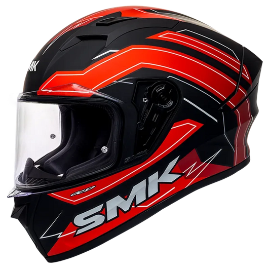 SMK Steller Bolt Ma231 Matt Black Red Full Face Helmet