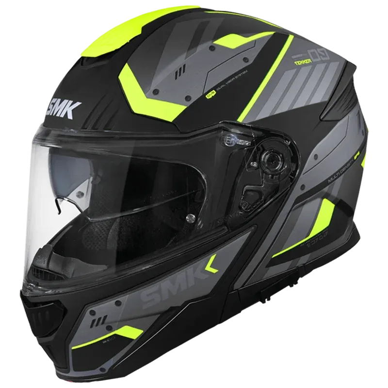 SMK Tekker Black Grey Yellow Gl264 Full Face Helmet