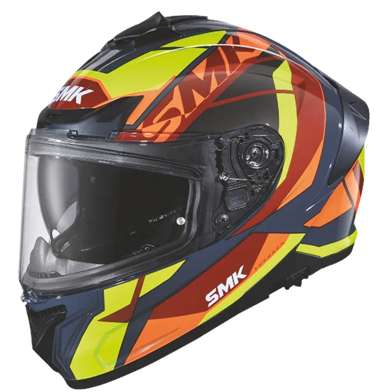 SMK Typhoon Gl 247 Black Yellow Orange Full Face Helmet