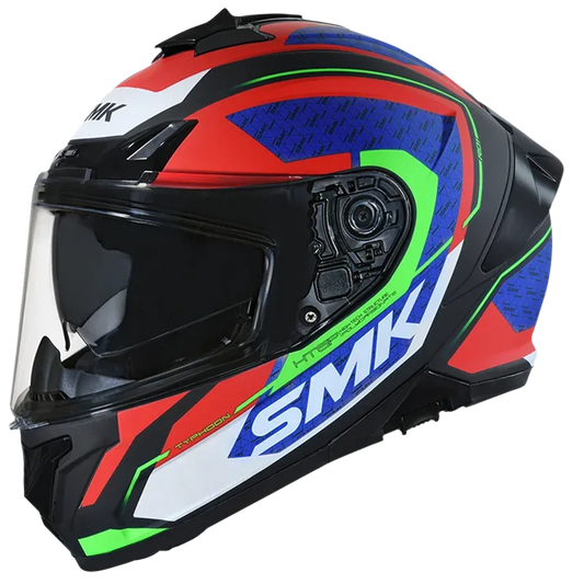 SMK Typhoon Rdi Gl235 Black Red Blue Full Face Helmet