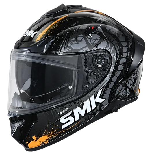 SMK Typhoon Reptile Gl267 Black Grey Orange Full Face Helmet