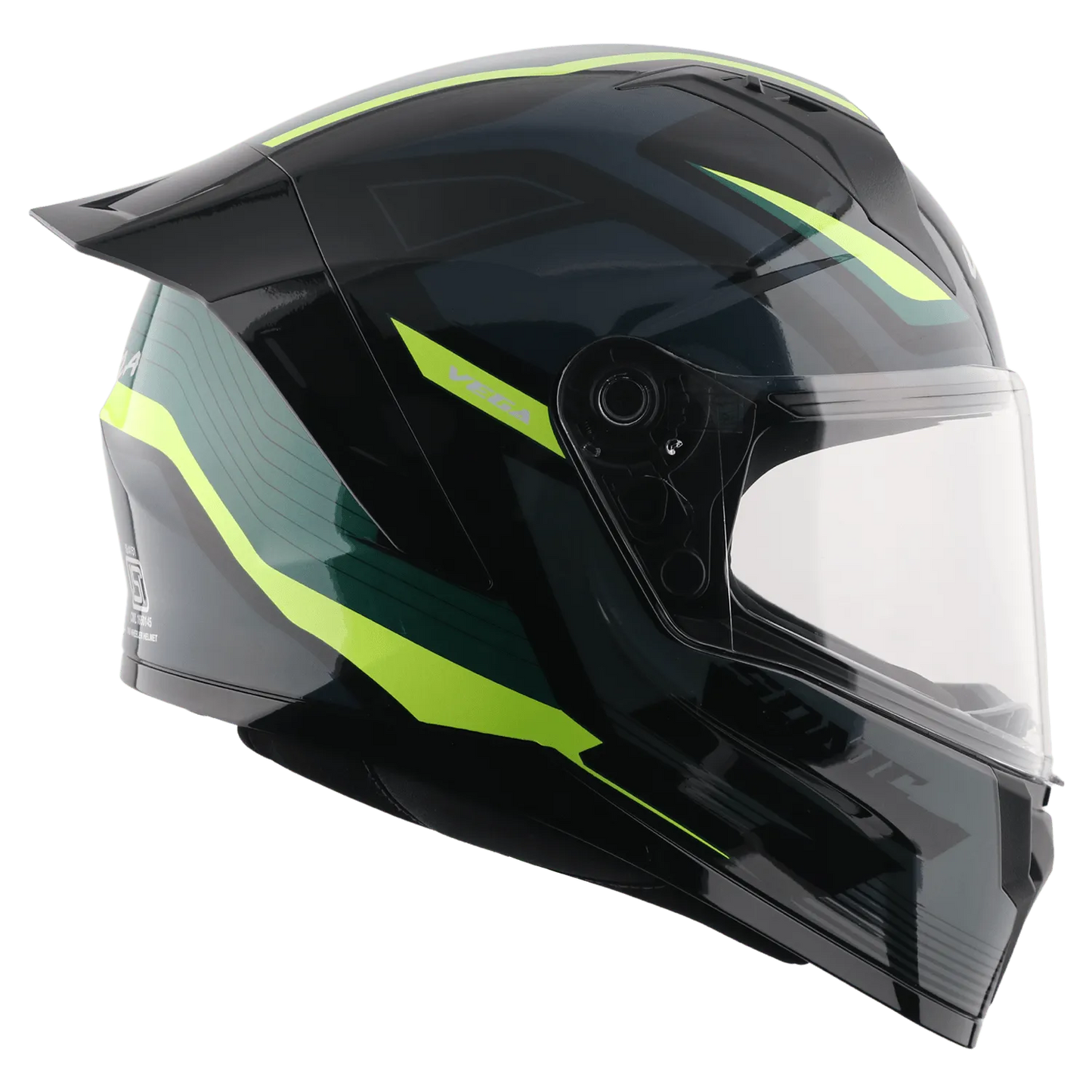 VEGA Sonic Dx Black Neon Yellow Full Face Helmet