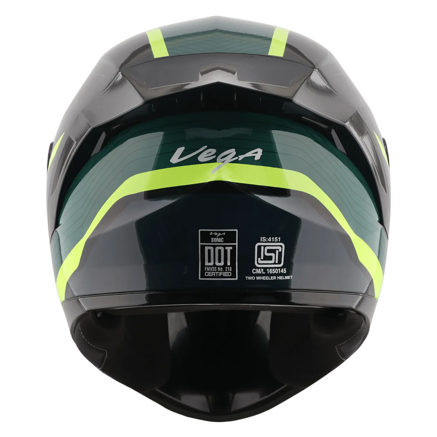VEGA Sonic Dx Black Neon Yellow Full Face Helmet