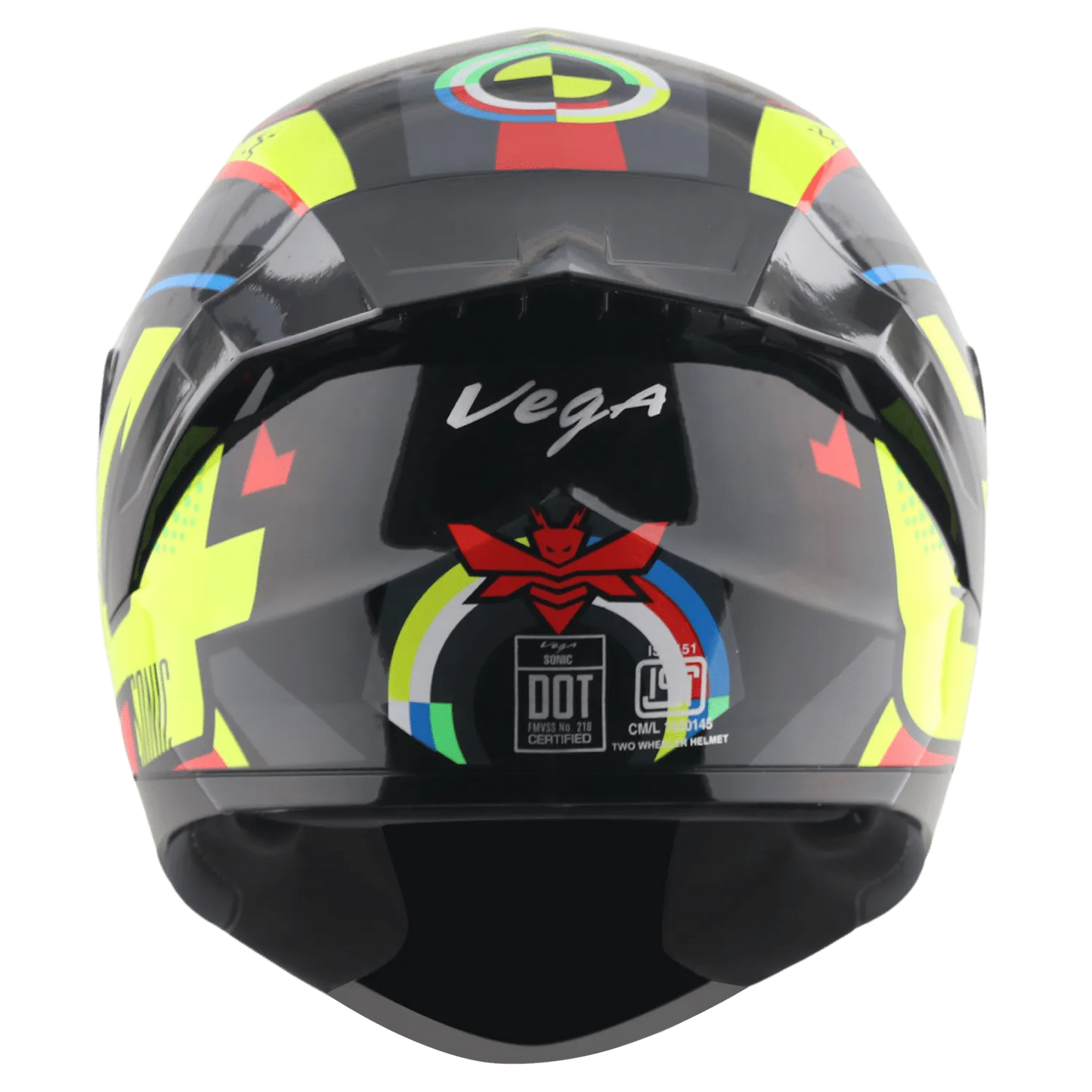 VEGA Sonic Dx Legend Black Neon Yellow Full Face Helmet