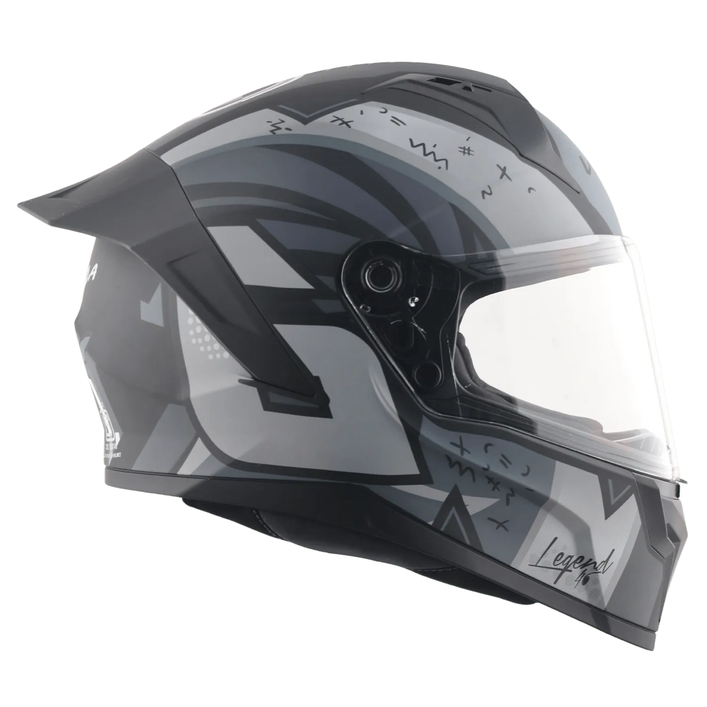 VEGA Sonic Dx Legend Dull Black Gray Full Face Helmet