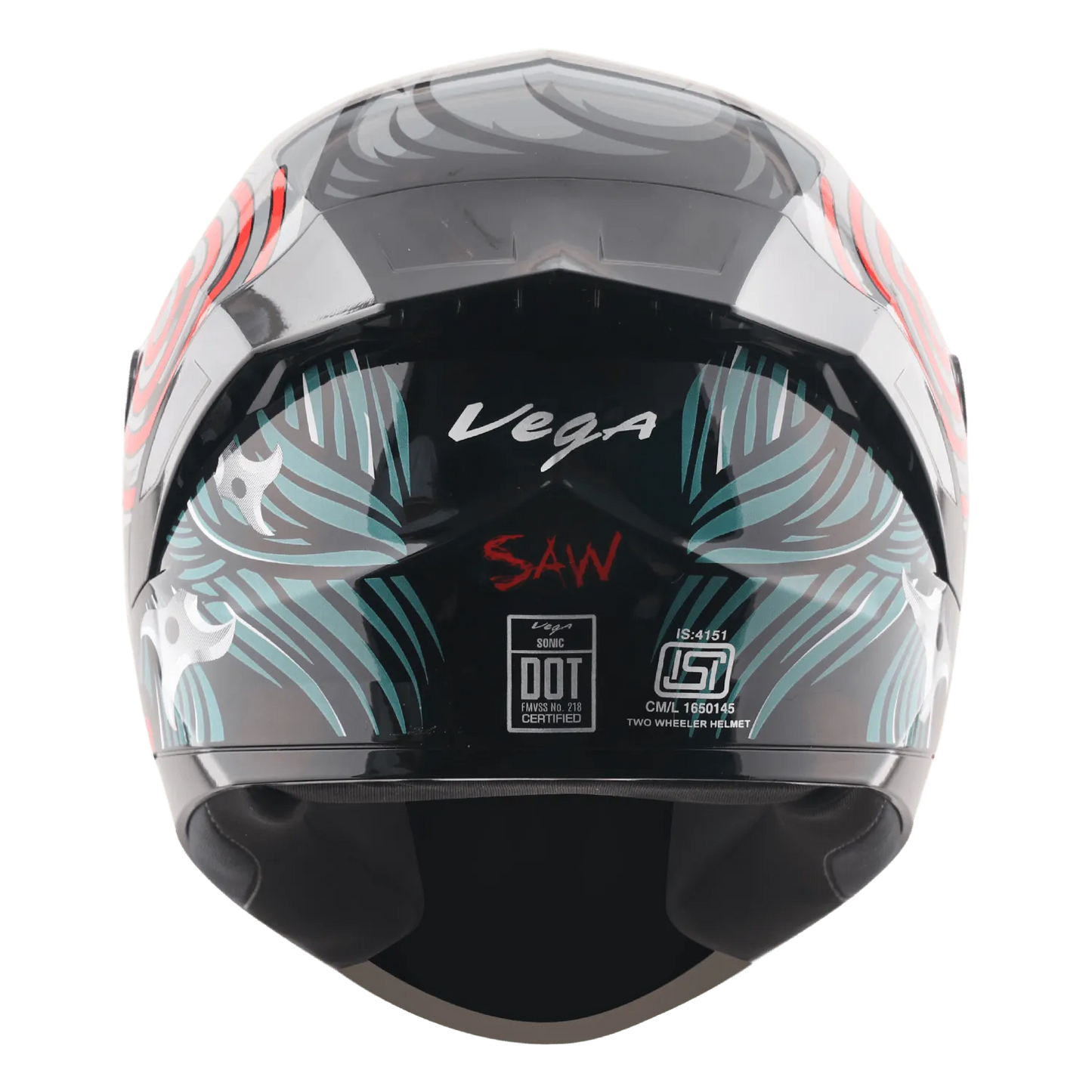 VEGA Sonic Dx Saw Black Red Full Face Helmet