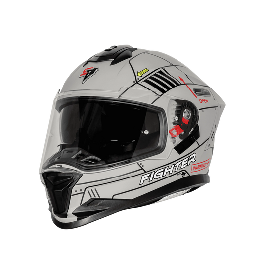 Steelbird Sbh 57 Fighter F6 Black Grey Full Face Helmet