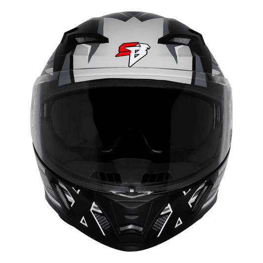 Steelbird Sba 11 Tornado T1 Black Gray Full Face Helmet