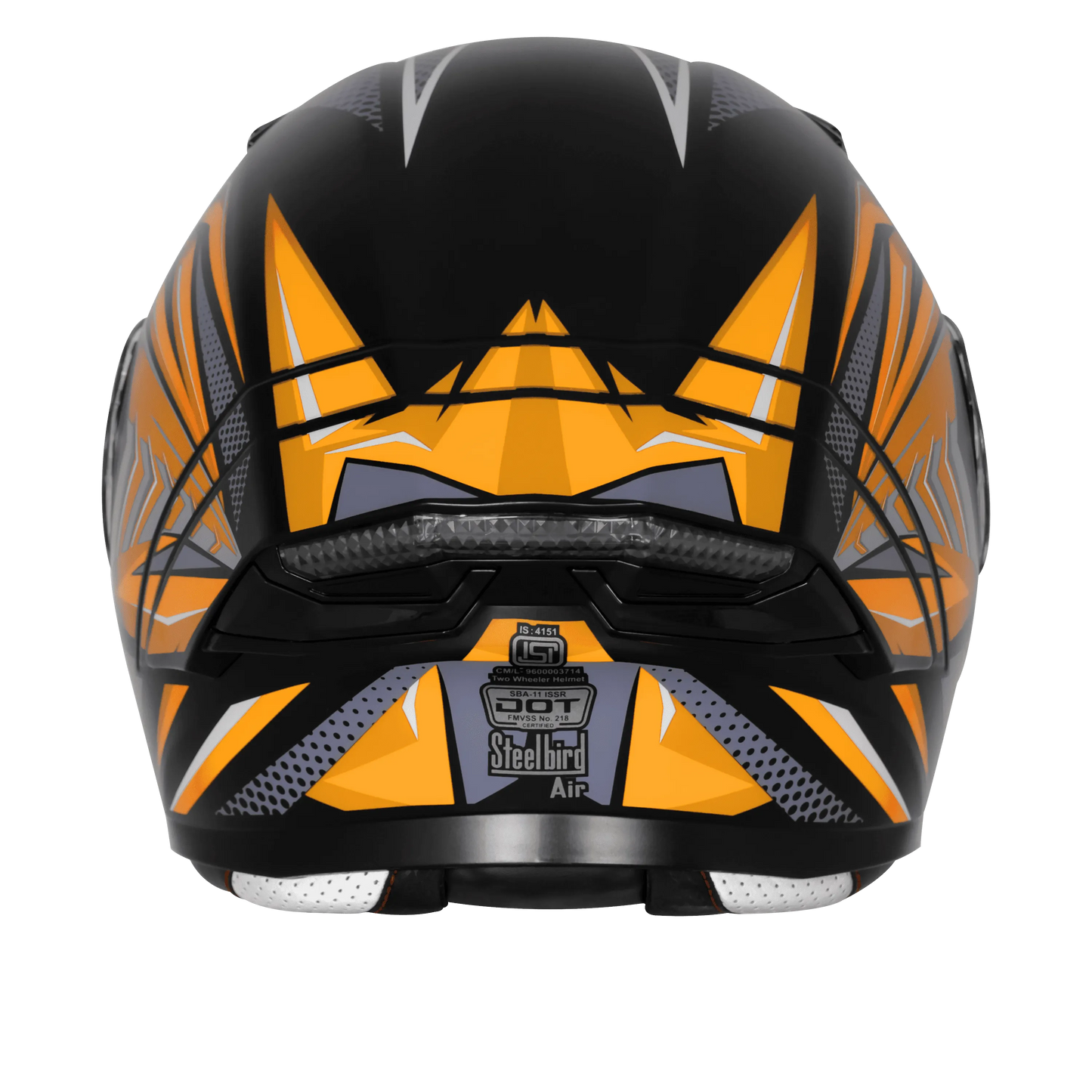 Steelbird Sba 11 Tornado T1 Matt Black Orange Full Face Helmet