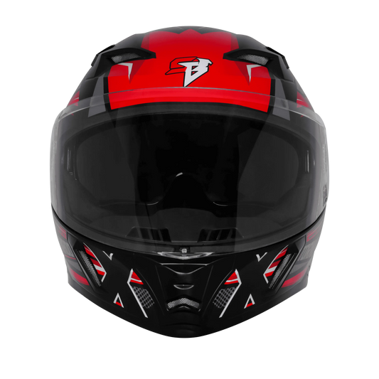 Steelbird Sba 11 Tornado T1 Matt Black Red Full Face Helmet