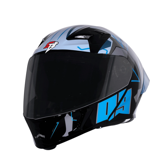 Steelbird Sba 20 09 Black Mettalic Blue Flip Up Helmet