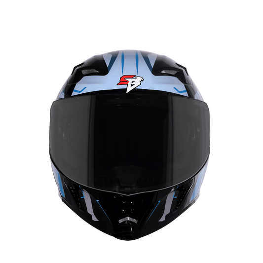 Steelbird Sba 20 09 Black Mettalic Blue Flip Up Helmet