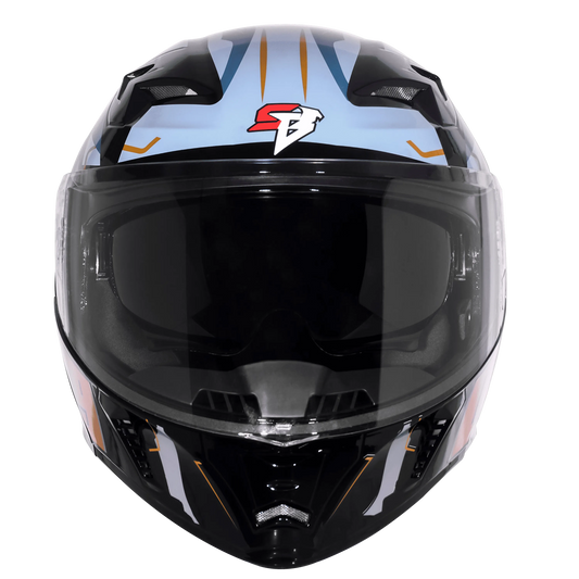 Steelbird Sba 20 09 Black Mettalic Gold Flip Up Helmet