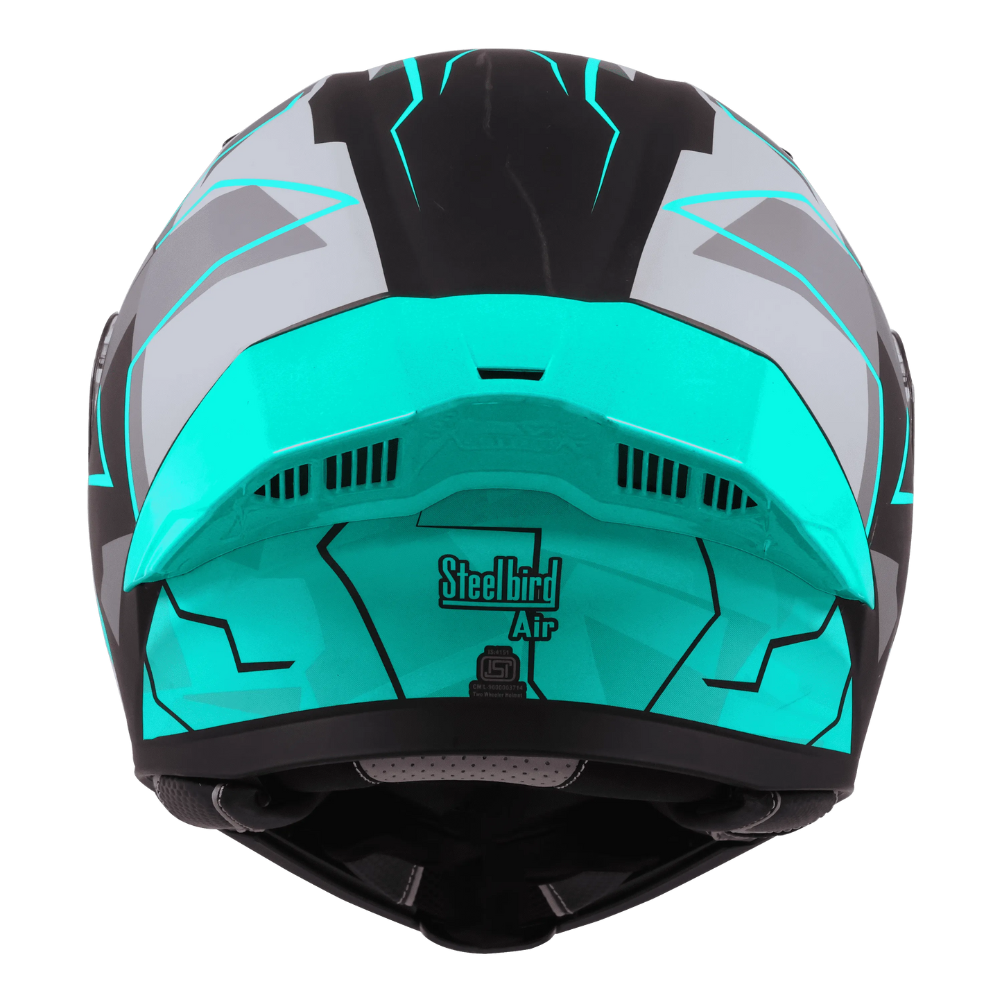 STEELBIRD Sba 20 09 Glossy Black Jazz Blue Full Face Helmet