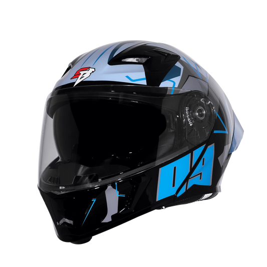 Steelbird Sba 20 09 Matt Black Mettalic Blue Flip Up Helmet