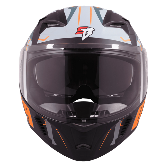 Steelbird Sba 20 09 Matt Black Orange Full Face Helmet
