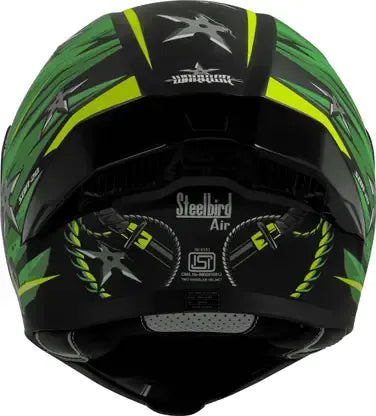 STEELBIRD Sba 20 Dark Warrior Black Green Flip Up Helmet