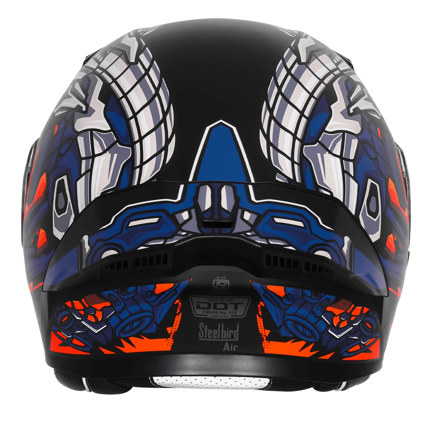 Steelbird Sba 20 Robo Black Blue Full Face Helmet