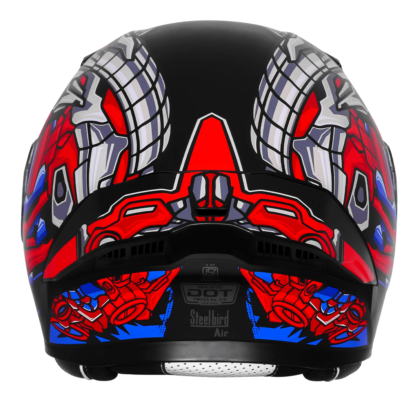 Steelbird Sba 20 Robo Black Red Full Face Helmet