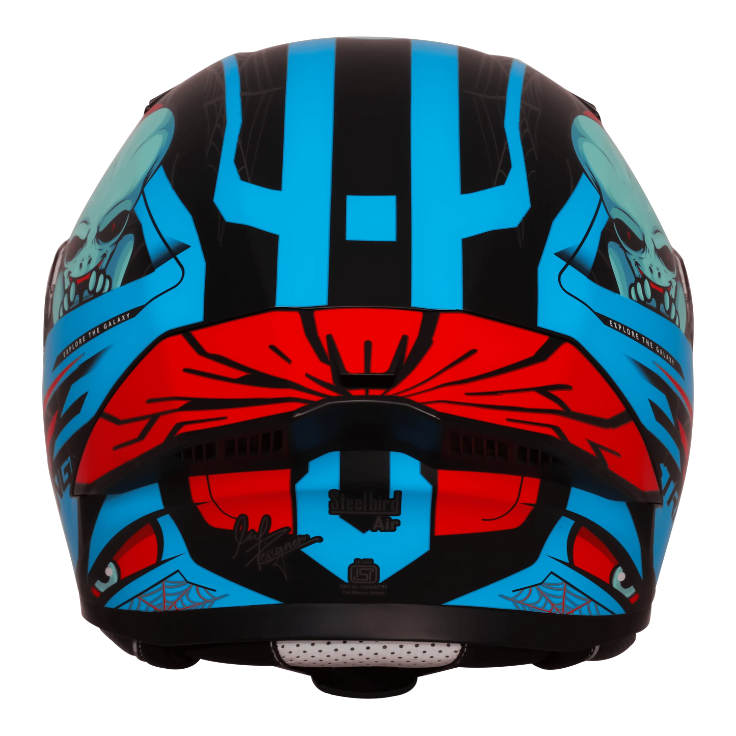 Steelbird Sba 20 Strance Black Cyan Green flip up helmet