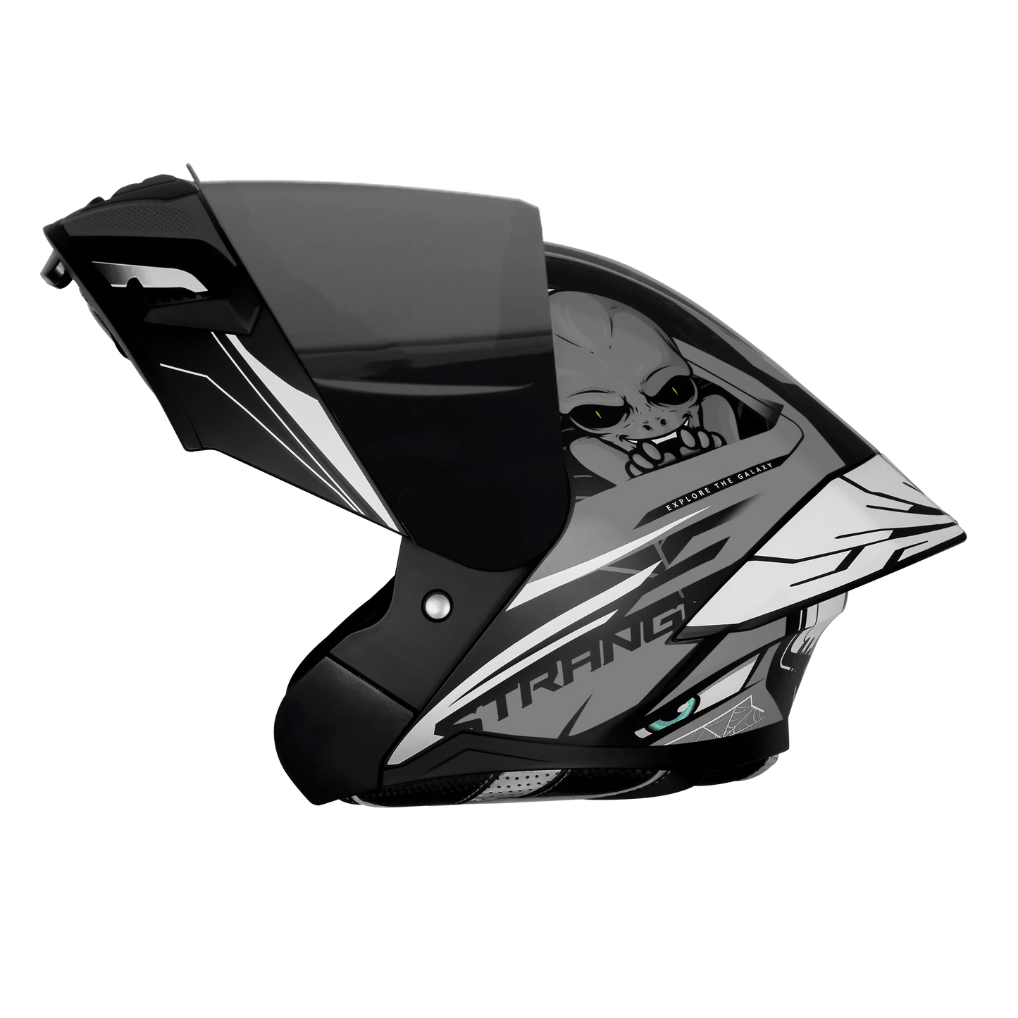 Steelbird Sba 20 Strance Black Gray Flip Up Helmet
