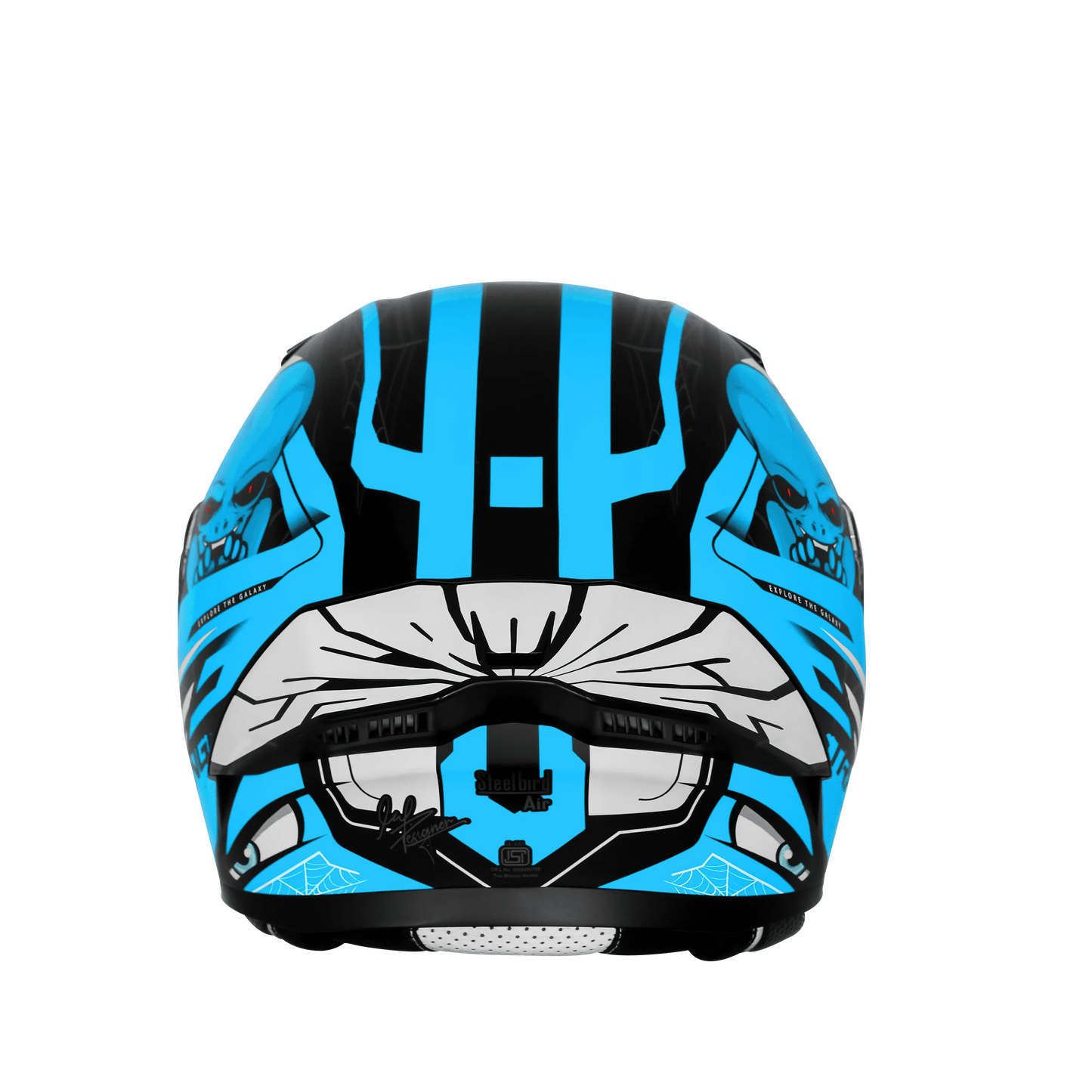 Steelbird Sba 20 Strance Black Jazz Blue Flip Up helmet