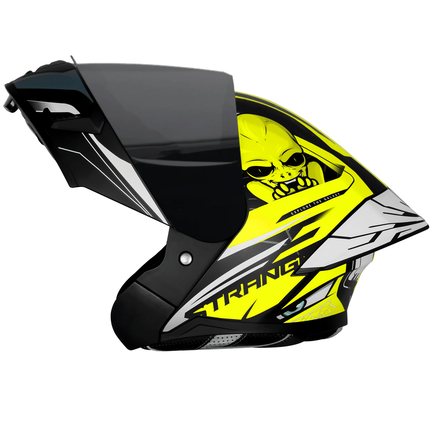 Steelbird Sba 20 Strance Black Neon Flip Up Helmet
