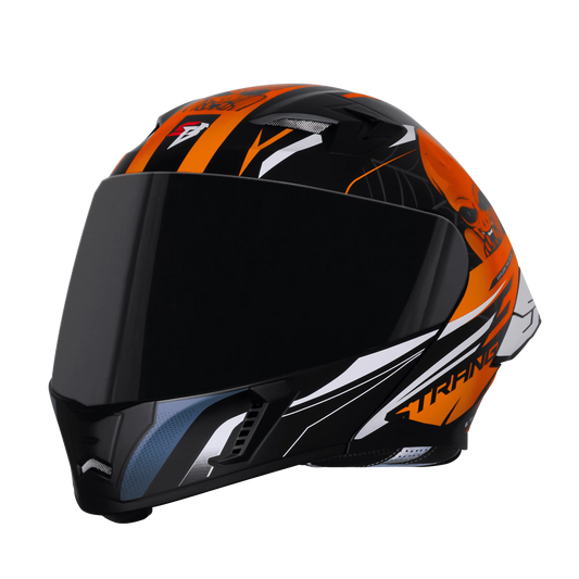 Steelbird Sba 20 Strance Black Orange Flip Up Helmet