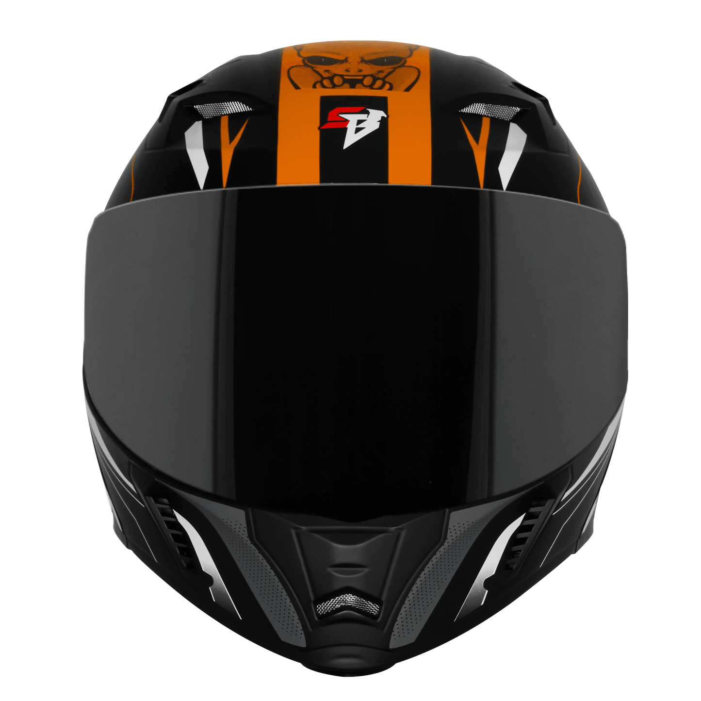 Steelbird Sba 20 Strance Black Orange Flip Up Helmet